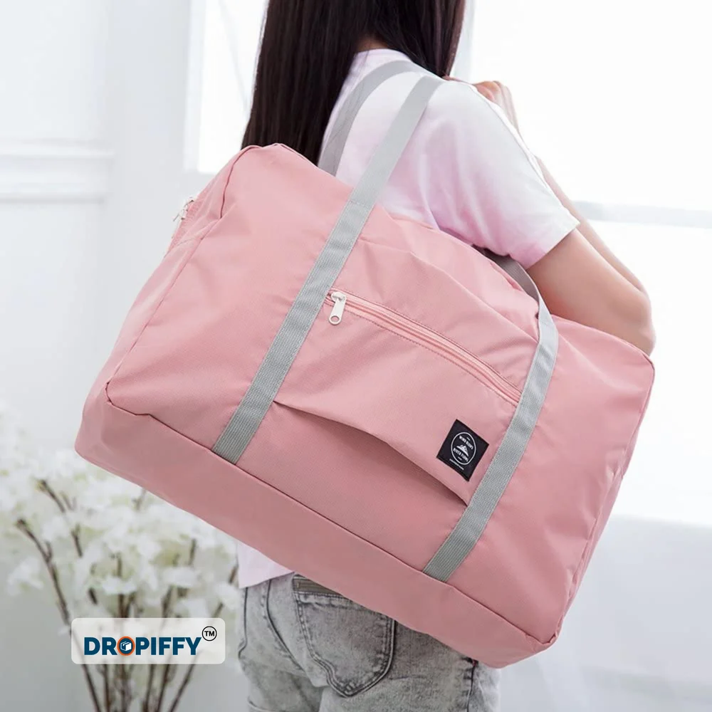 Dropiffy Travel Foldable Nylon Duffle Tote Bag Waterproof Lightweight Carry On Luggage Bag Gym Bag