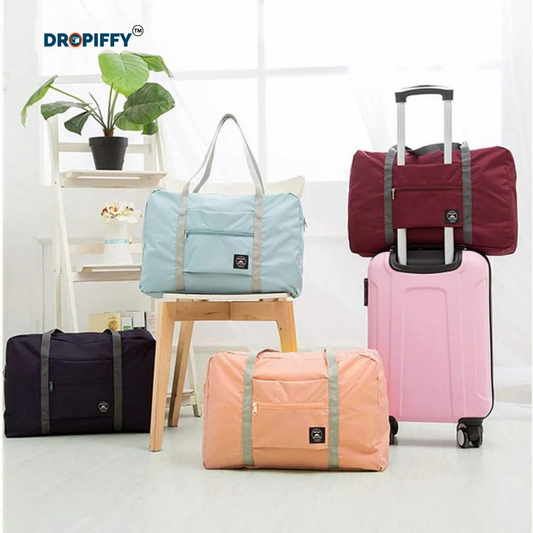 Dropiffy Travel Foldable Nylon Duffle Tote Bag Waterproof Lightweight Carry On Luggage Bag Gym Bag