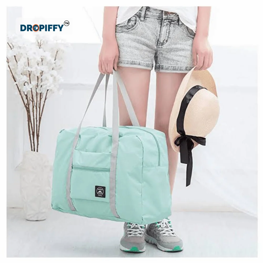 Dropiffy Travel Foldable Nylon Duffle Tote Bag Waterproof Lightweight Carry On Luggage Bag Gym Bag