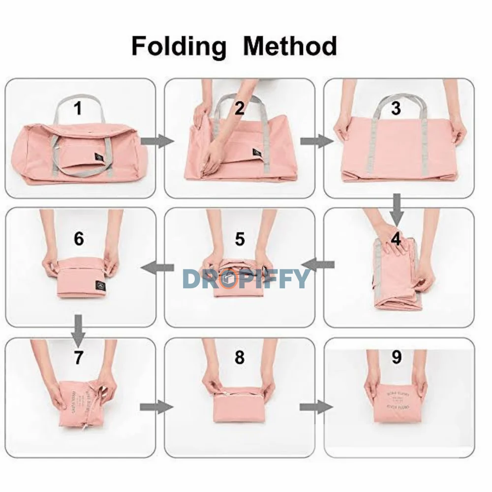 Dropiffy Travel Foldable Nylon Duffle Tote Bag Waterproof Lightweight Carry On Luggage Bag Gym Bag