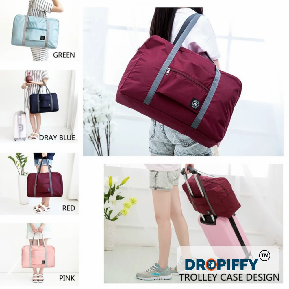 Dropiffy Travel Foldable Nylon Duffle Tote Bag Waterproof Lightweight Carry On Luggage Bag Gym Bag