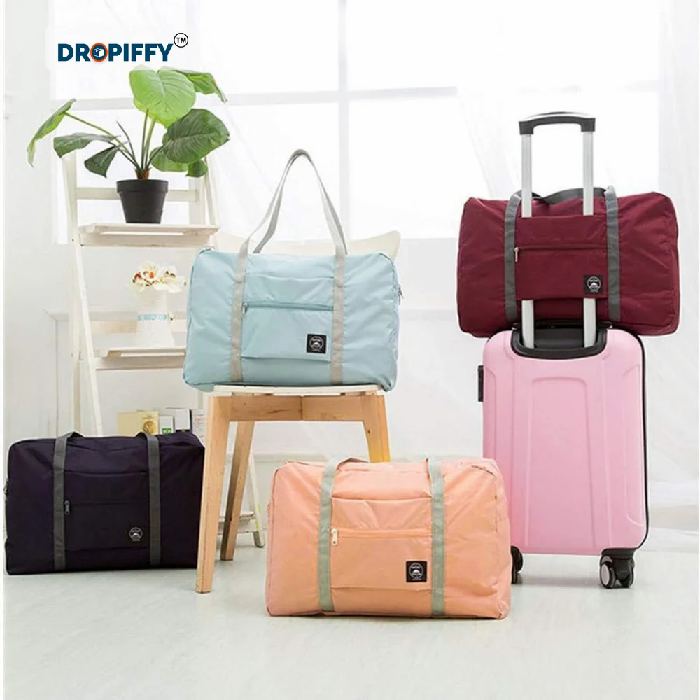 Dropiffy Travel Foldable Nylon Duffle Tote Bag Waterproof Lightweight Carry On Luggage Bag Gym Bag