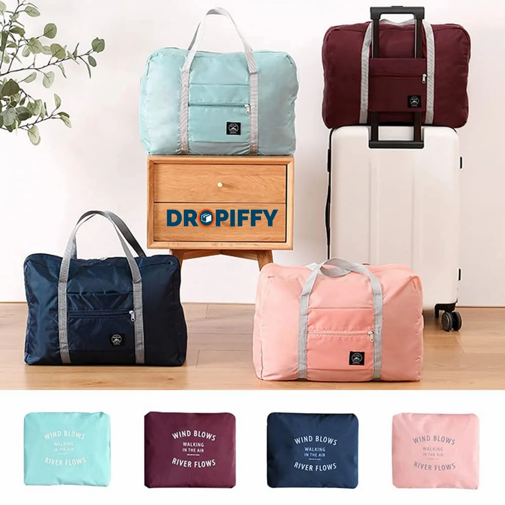 Dropiffy Travel Foldable Nylon Duffle Tote Bag Waterproof Lightweight Carry On Luggage Bag Gym Bag