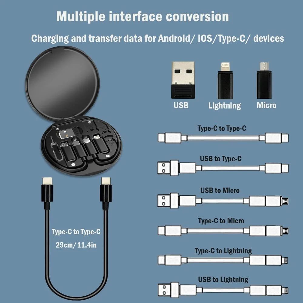 Usb Data Cable Multi-Functional Fast Charging Data Cable Set All In One Data Cable Set
